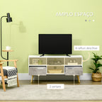 Móvel de TV para Televisores de até 50 Polegadas Móvel de TV Moderno com 2 Gavetas e 4 Compartimentos de Armazenamento para Sala de Estar 117x39x56,7cm Branco — foto 4