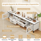 Móvel para TV até 80 polegadas com 2 gavetas, 2 compartimentos com porta e prateleira 180,5 x 35 x 46 cm branco — foto 4