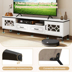Móvel para TV até 80 polegadas com 2 gavetas, 2 compartimentos com porta e prateleira 180,5 x 35 x 46 cm branco — foto 5