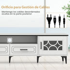 Móvel para TV até 80 polegadas com 2 gavetas, 2 compartimentos com porta e prateleira 180,5 x 35 x 46 cm branco — foto 6