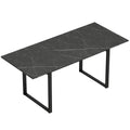Mesa de Jantar Extensível 140-180 cm para 6-8 Pessoas Retangular com Design Industrial e Estrutura em Aço Preto — foto 1
