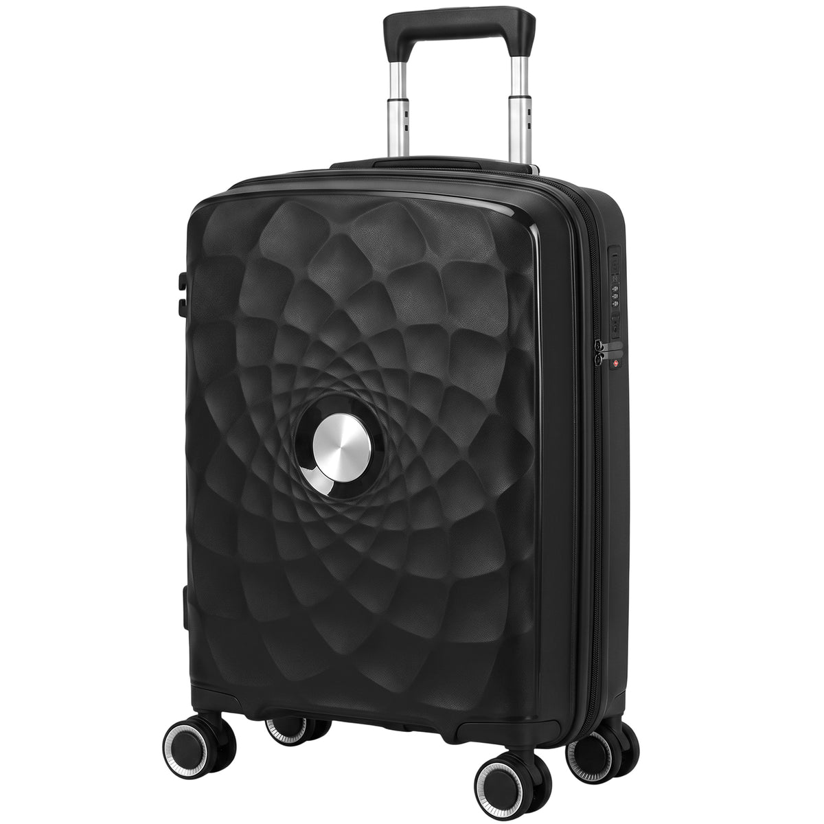 Mala de Cabine 18'' Leve e Rígida com Porta USB Fecho TSA e 4 Rodas Duplas 360° Preta — foto 1