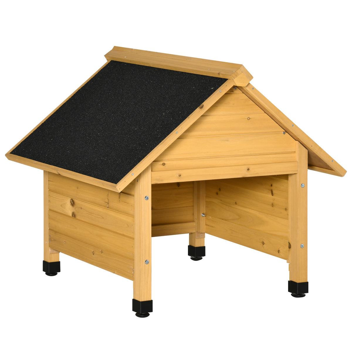 Garagem de Madeira para Robô Cortador de Relva | Garagem/Carport para Robô de Relva | Proteção Solar e Chuva Amarelo 75 x 76 x 70 cm — foto 1
