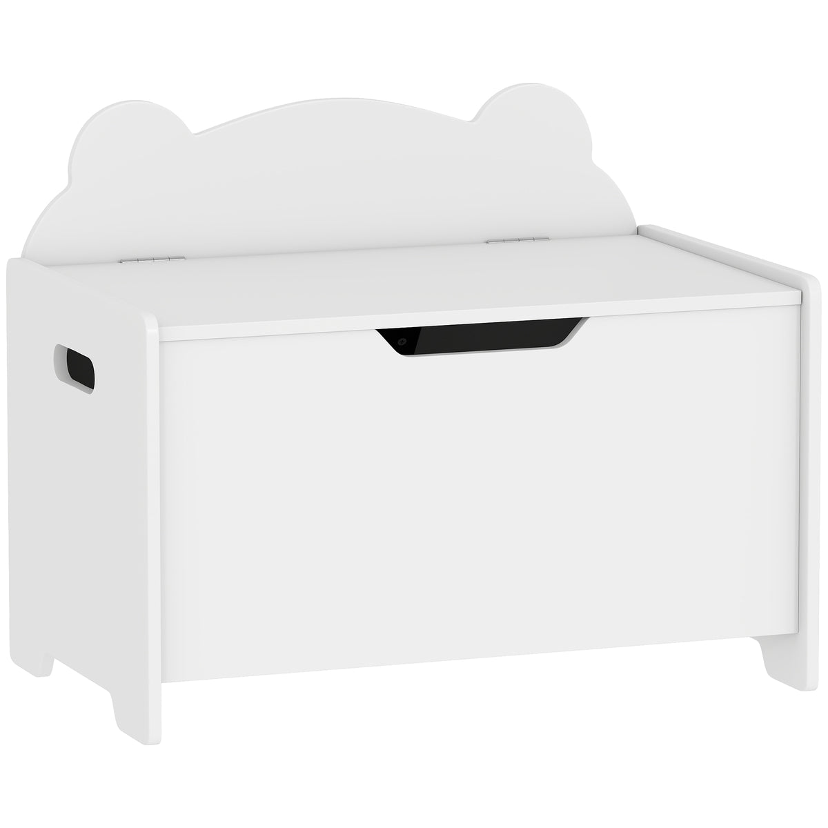Baú de Brinquedos Infantil com Tampa Articulada Baú de Arrumação Infantil Forma de Urso 60x38x48 cm Branco — foto 1