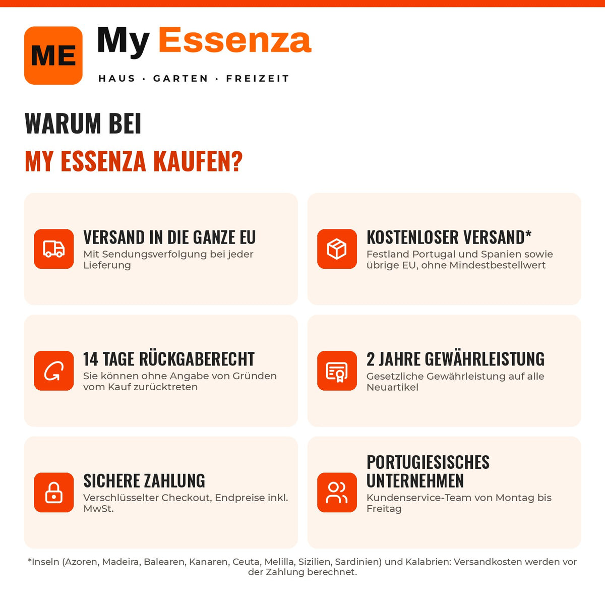 Porquê comprar na My Essenza — Infografia DE (porquê My Essenza)