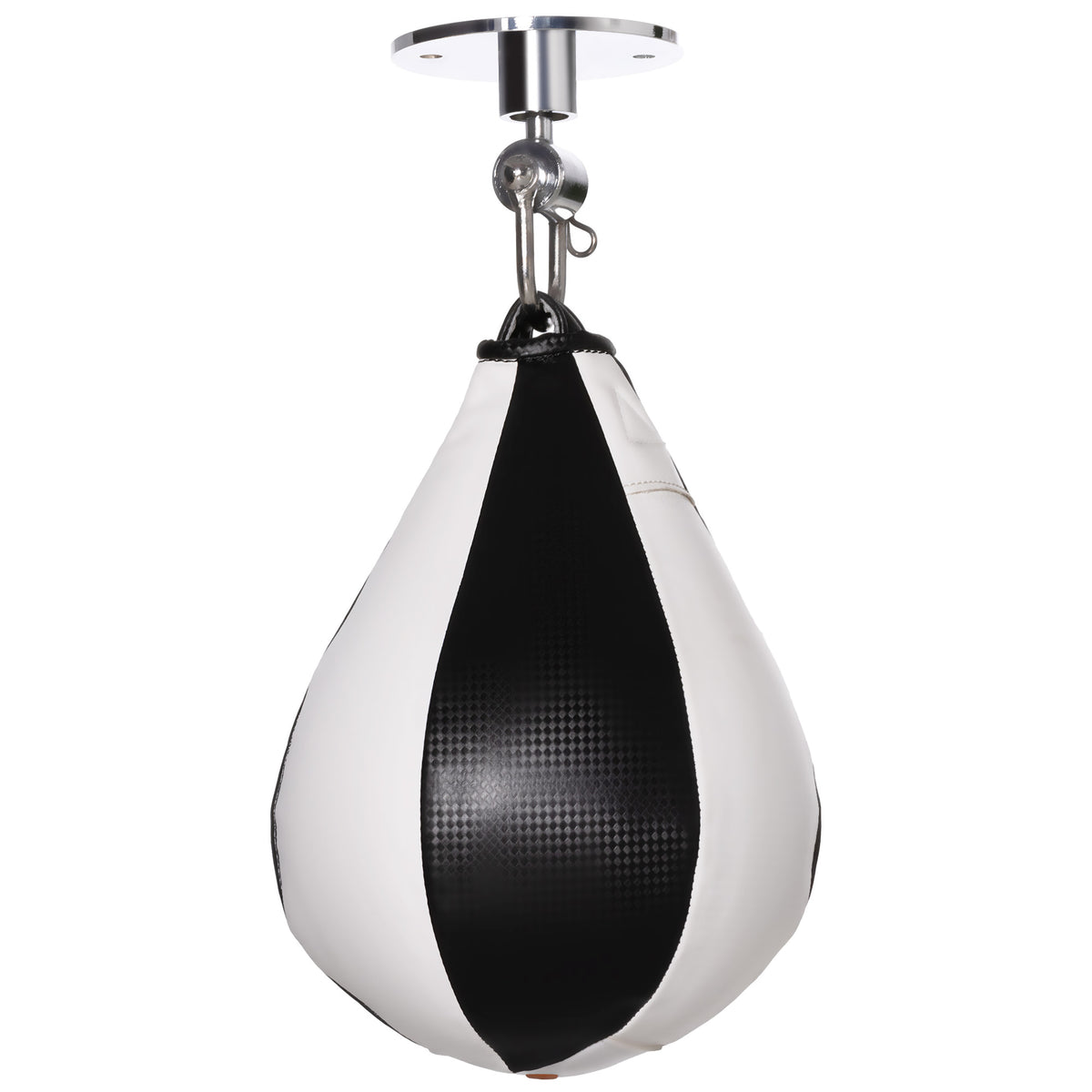 Pera de velocidade de boxe saco de pancada para adultos com suporte com rótula giratória 360° bomba montagem em parede ou teto preto e branco — foto 1