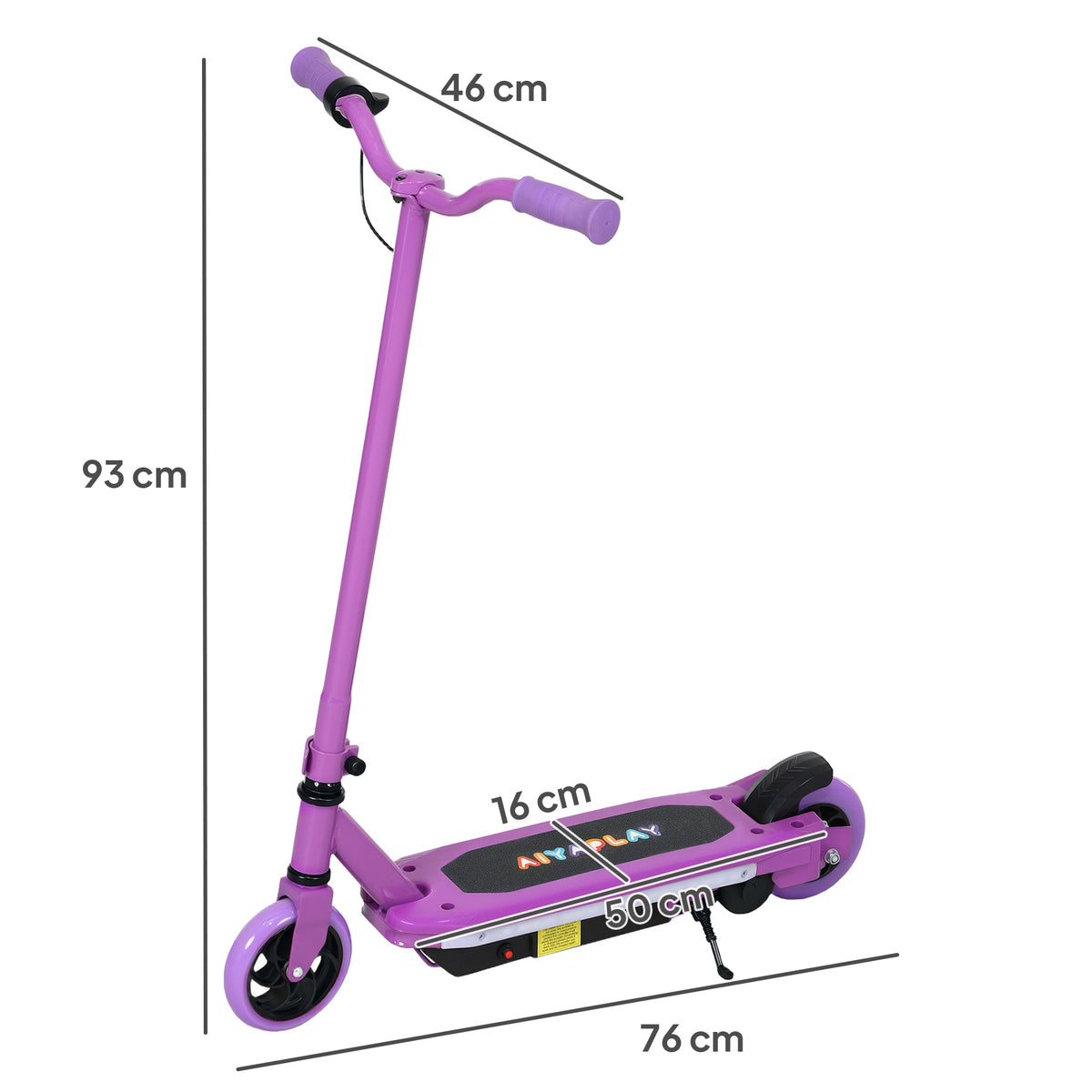 Trotinete Elétrica para Crianças 6-14 Anos 10 Km/h LEDs e Travão Elétrico Roxo — foto 2