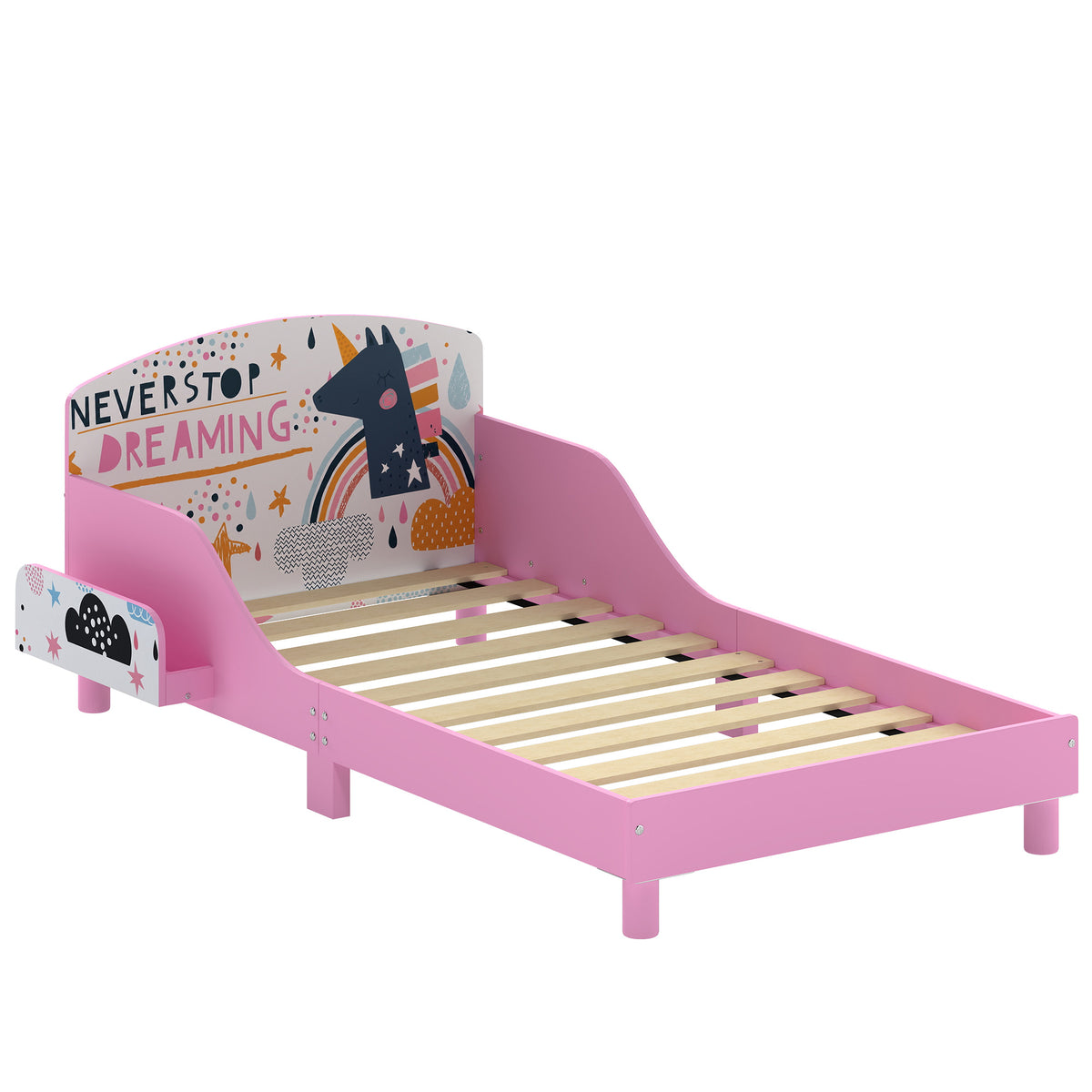Cama Infantil Montessori para Menina com Arrumação 140x70 cm Rosa — foto 1