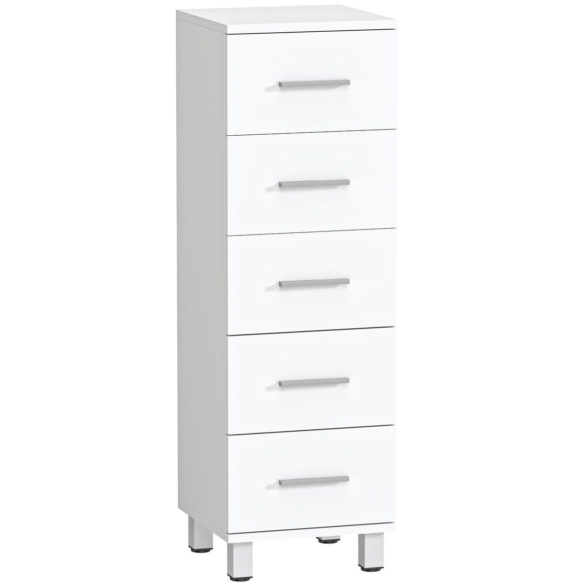 Cômoda de 5 Gavetas para Quarto e Sala em Madeira FSC 30x30x95 cm Branco — foto 1