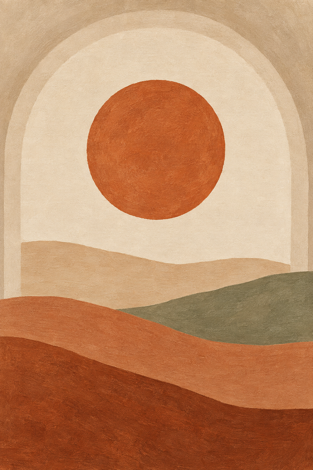 Sol terracota · Boho · Quadro em tons neutros — neutro-sol-terracota-boho_ver