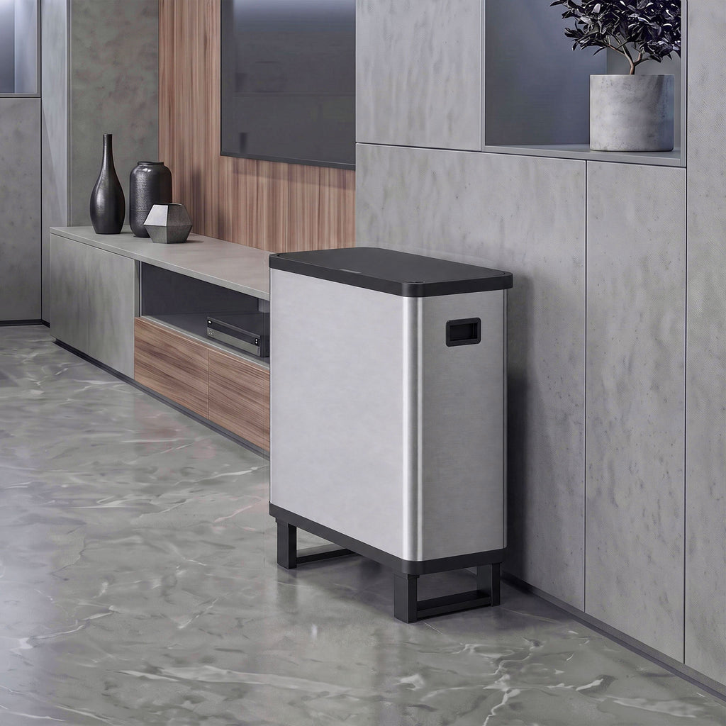 Lixeira Automática com Sensor 54 L 3 Compartimentos Aço Inoxidável Prata — imagem 5