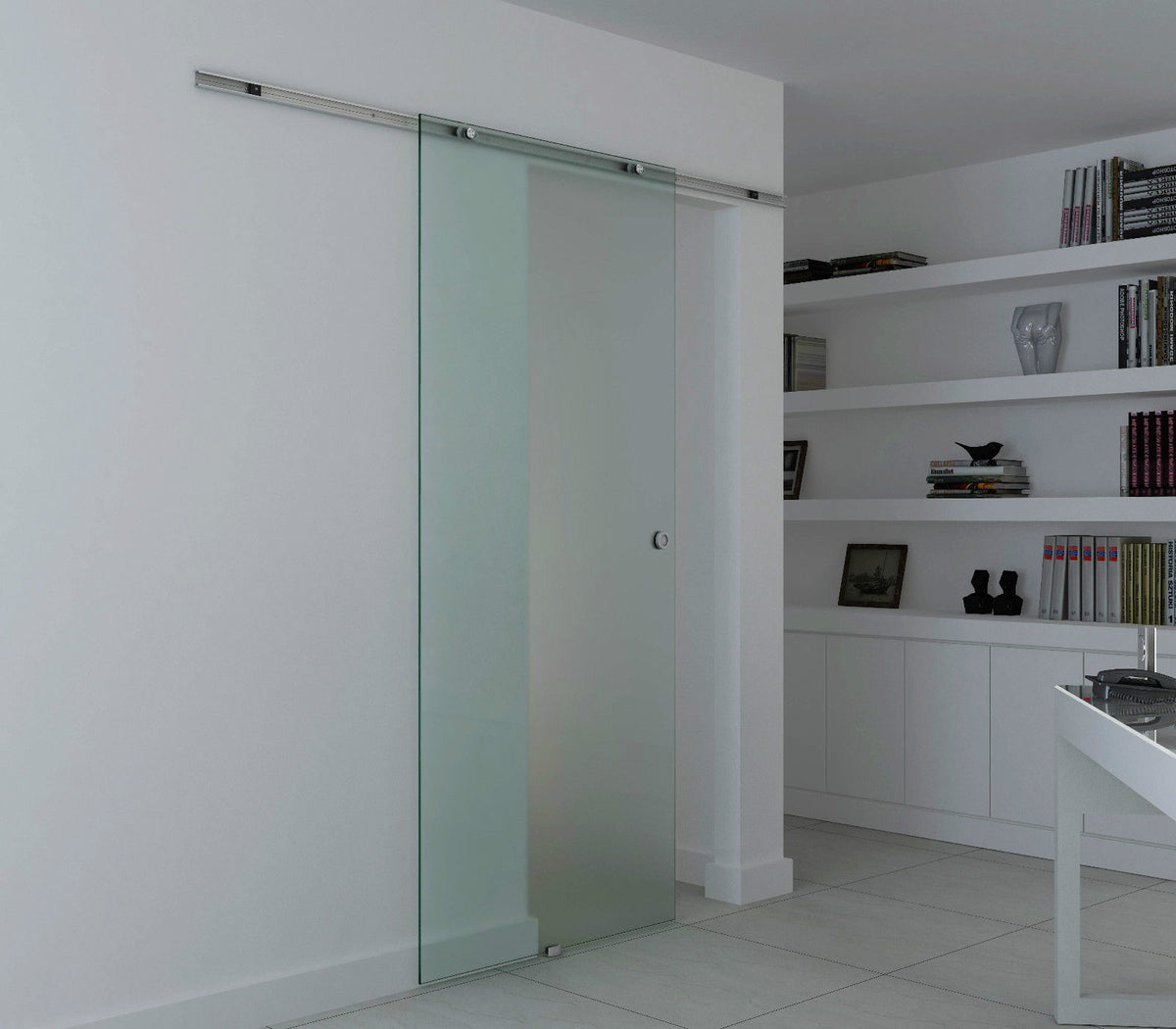 Porta de correr em vidro Porta interior Vidro fosco 102,5 x 205 cm — imagem 3