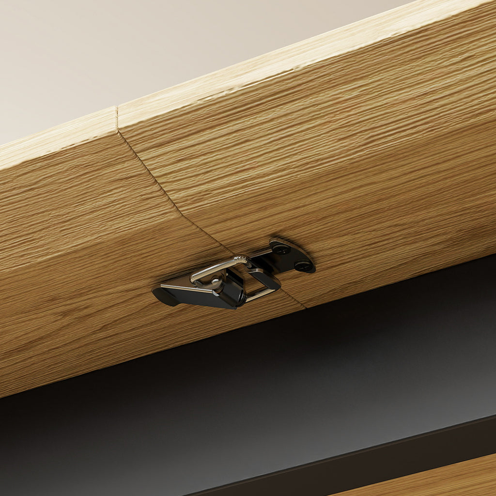 Mesa de Jantar Extensível Retangular para 6 a 8 Pessoas Mesa de Cozinha 160-200 cm com Prateleira Castanho — imagem 8