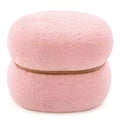 Otoman oval com assento acolchoado rosa e base oval com almofadas antiderrapantes 44 x 35 x 35 cm — foto 2