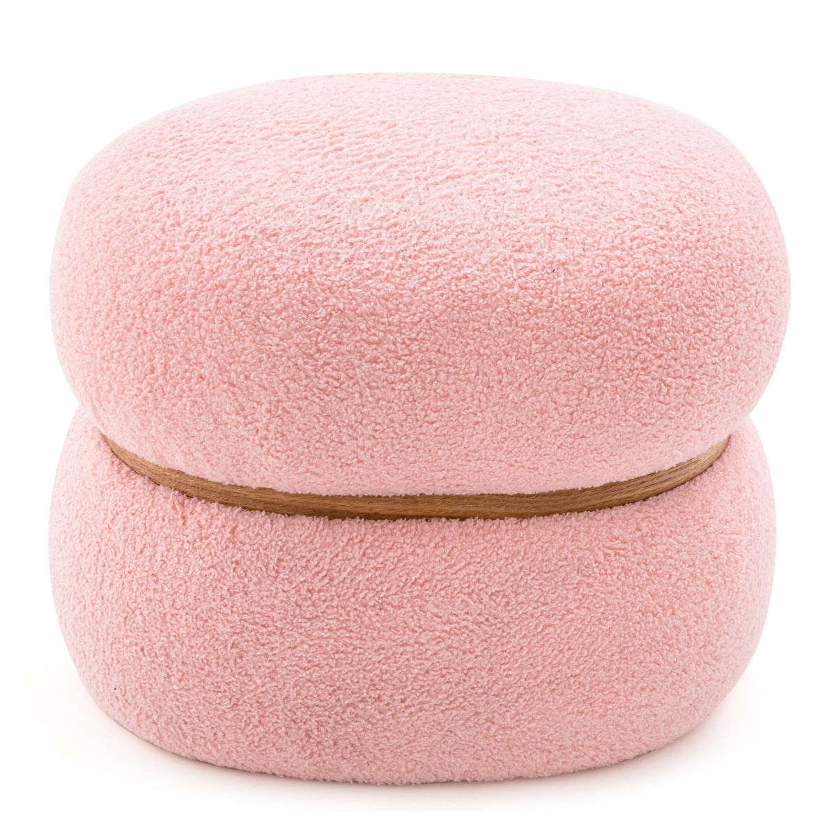 Otoman oval com assento acolchoado rosa e base oval com almofadas antiderrapantes 44 x 35 x 35 cm — foto 2