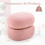 Otoman oval com assento acolchoado rosa e base oval com almofadas antiderrapantes 44 x 35 x 35 cm — foto 3