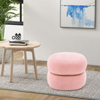 Otoman oval com assento acolchoado rosa e base oval com almofadas antiderrapantes 44 x 35 x 35 cm — foto 5