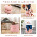 Otoman oval com assento acolchoado rosa e base oval com almofadas antiderrapantes 44 x 35 x 35 cm — foto 6