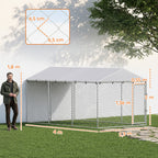 Recinto para Cães de Exterior com Rede Galvanizada e Fecho em Aço e Tecido Oxford 4x2.3x2 m Prata — foto 2