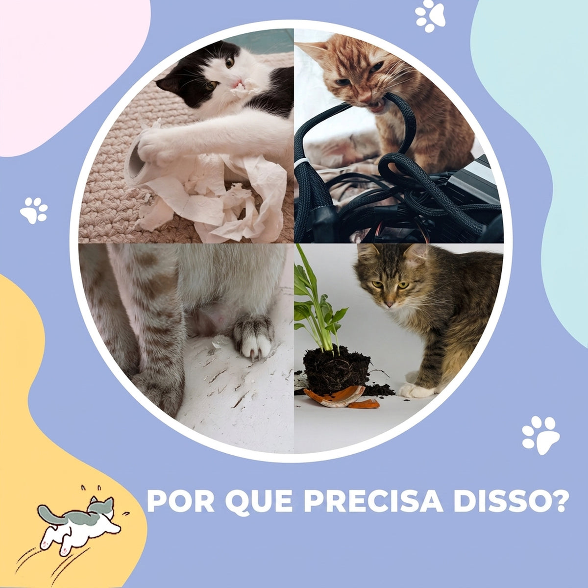 Túnel para Gatos de Interior Encaixável com Múltiplas Entradas, Tocas em Sisal e Bola Suspensa, 98x30x30 cm, Cinzento — imagem 11