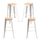 Pack 4 Bancos Meyer Altos Madeira Natural 76 cm — Branco — foto 2