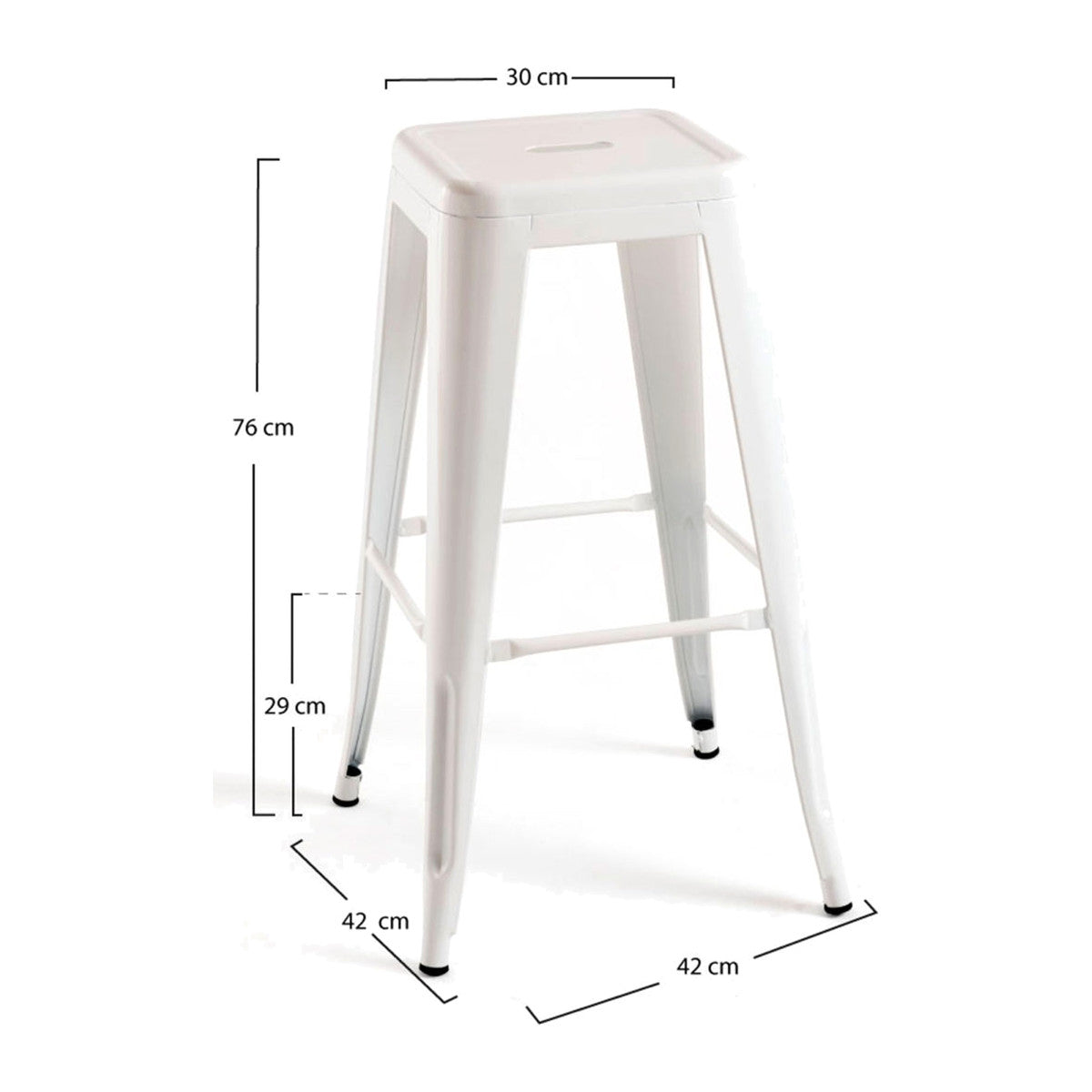 Pack 4 Bancos Meyer Basic Altos 76 cm — Branco — foto 1