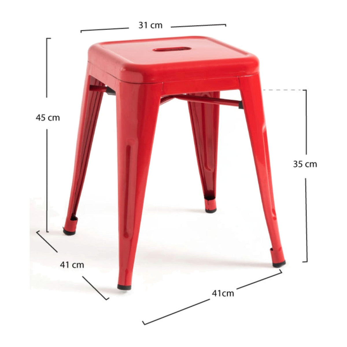 Pack 4 Bancos Meyer Pequenos 45 cm — Vermelho — foto 2