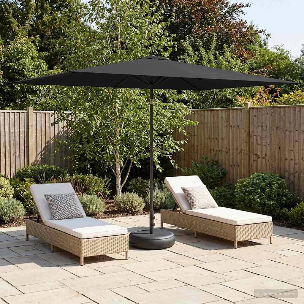 Parasol de Jardim com Base Retangular 2 x 3 m Poliéster — foto 1