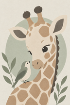 Girafa bebé · Minimalista · Quadro em tons pastel — pastel-girafa-bebe-minimal_ver