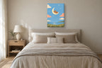 Urso e lua · Gouache · Quadro em tons pastel — pastel-urso-e-lua-gouache_ver_50x70_quarto