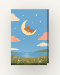 Urso e lua · Gouache · Quadro em tons pastel — acabamento:slim