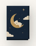 Urso e lua · Minimalista · Quadro em tons pastel — acabamento:slim