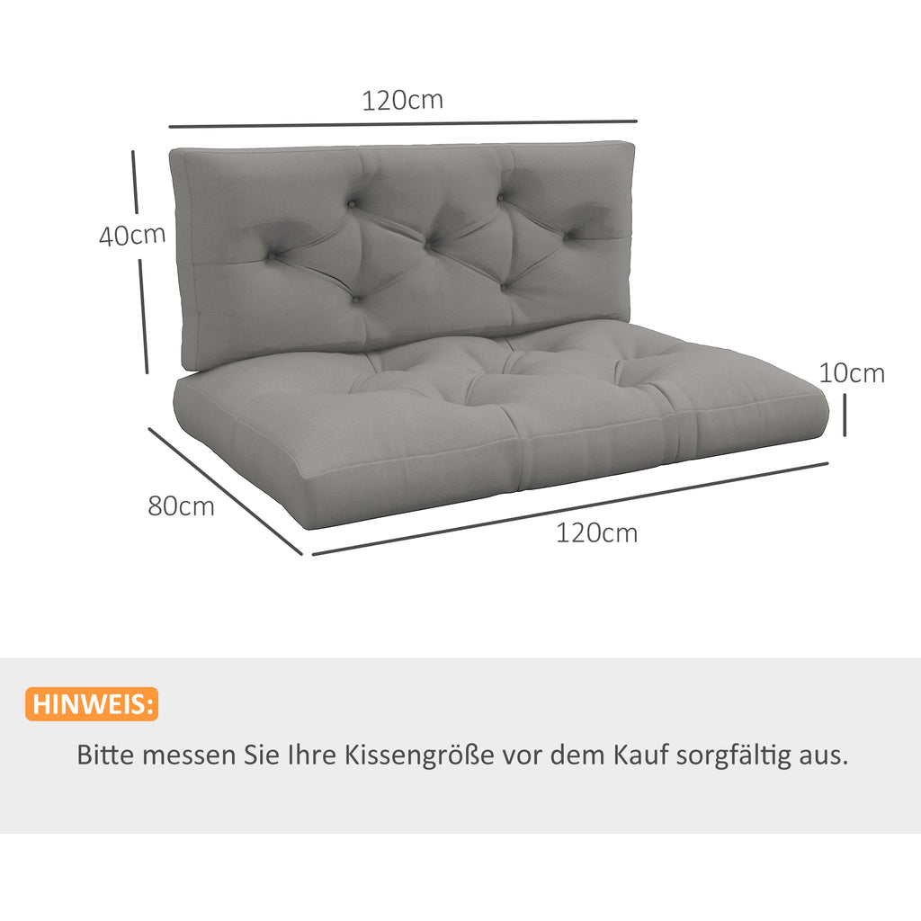 Almofada de Assento Almofada com Capitonê 120x80x10 cm Cinza — foto 2