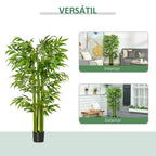 Planta Artificial 160 cm Bambu Artificial com 975 Folhas e Vaso Planta Artificial Decorativa para Interior e Exterior Casa Sala de Estar Escritório Verde — foto 4