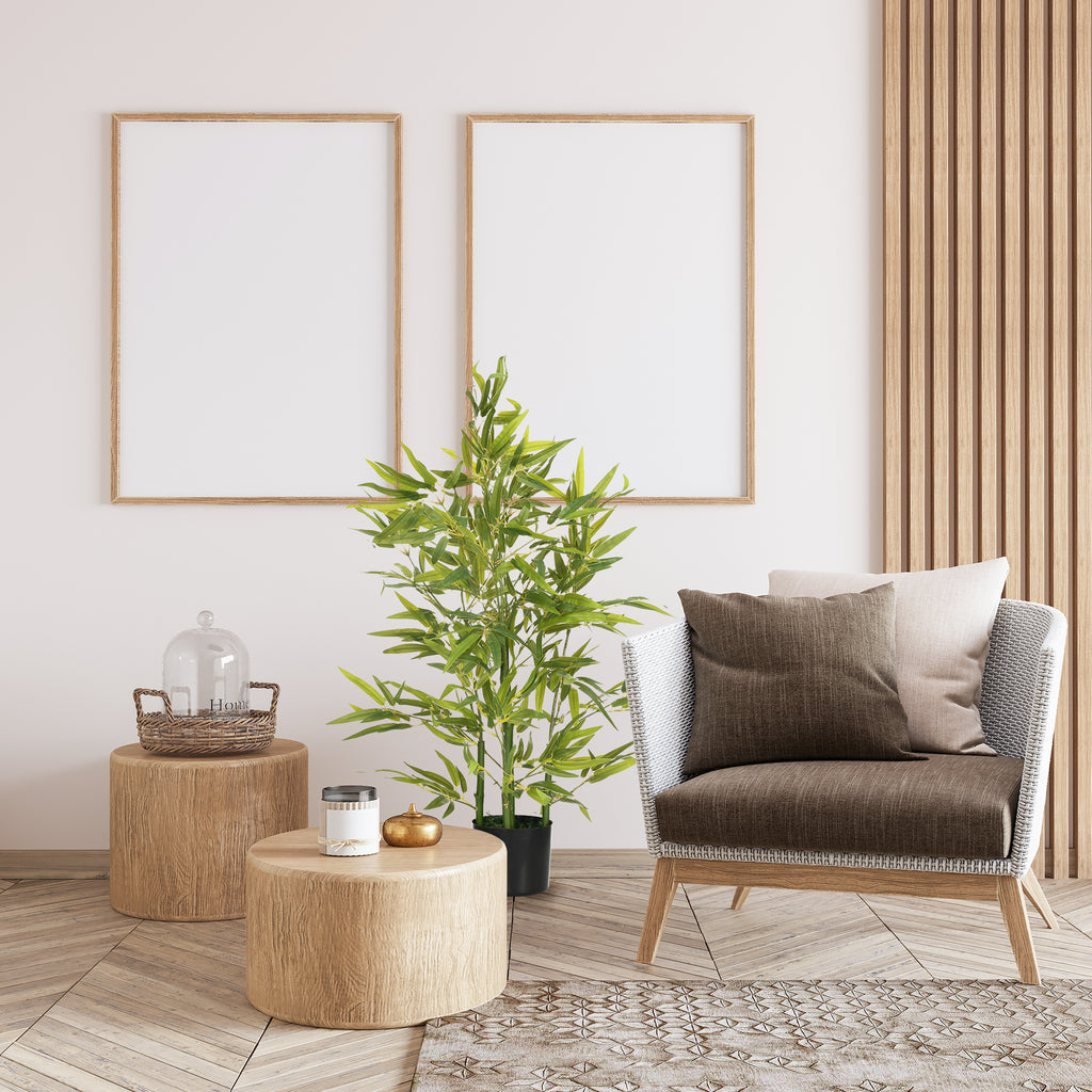 Planta Artificial de Bambu com Vaso 90cm Bambu Artificial com 504 Folhas Realistas Decoração para Sala de Estar Exterior Ø15x90 cm Verde — foto 2