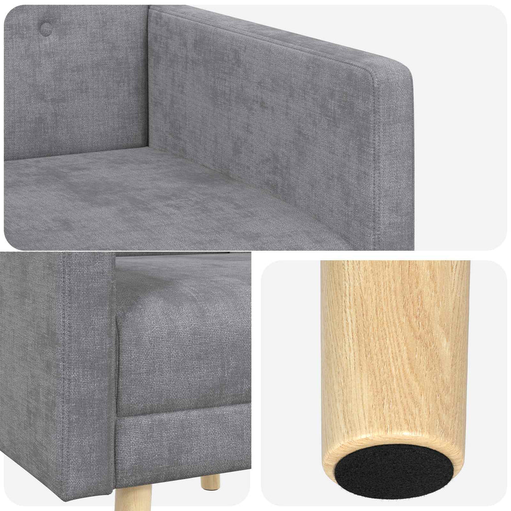 Poltrona Cinzento-claro Tecido Chenille — foto 6