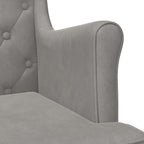 poltrona Cinzento-claro Veludo — foto 7