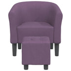 Poltrona com apoio de pés tecido roxo — foto 2