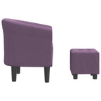 Poltrona com apoio de pés tecido roxo — foto 3