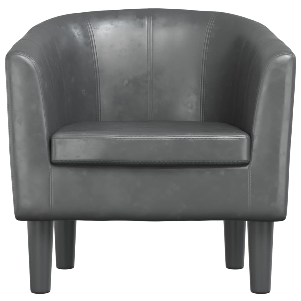 Poltrona couro artificial cinzento — foto 2