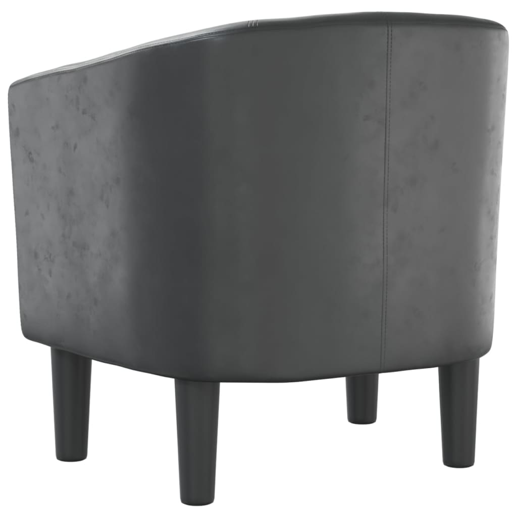 Poltrona couro artificial cinzento — foto 4