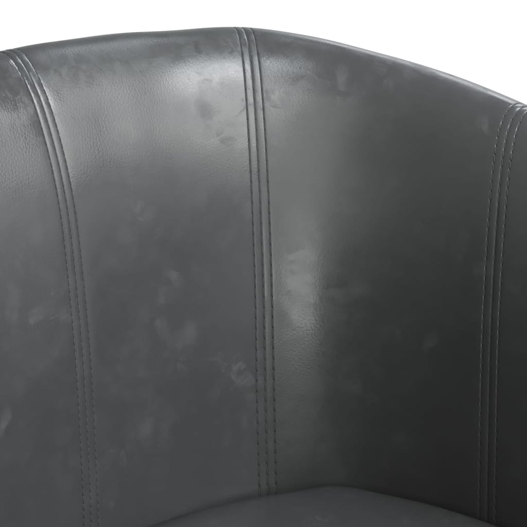 Poltrona couro artificial cinzento — foto 5