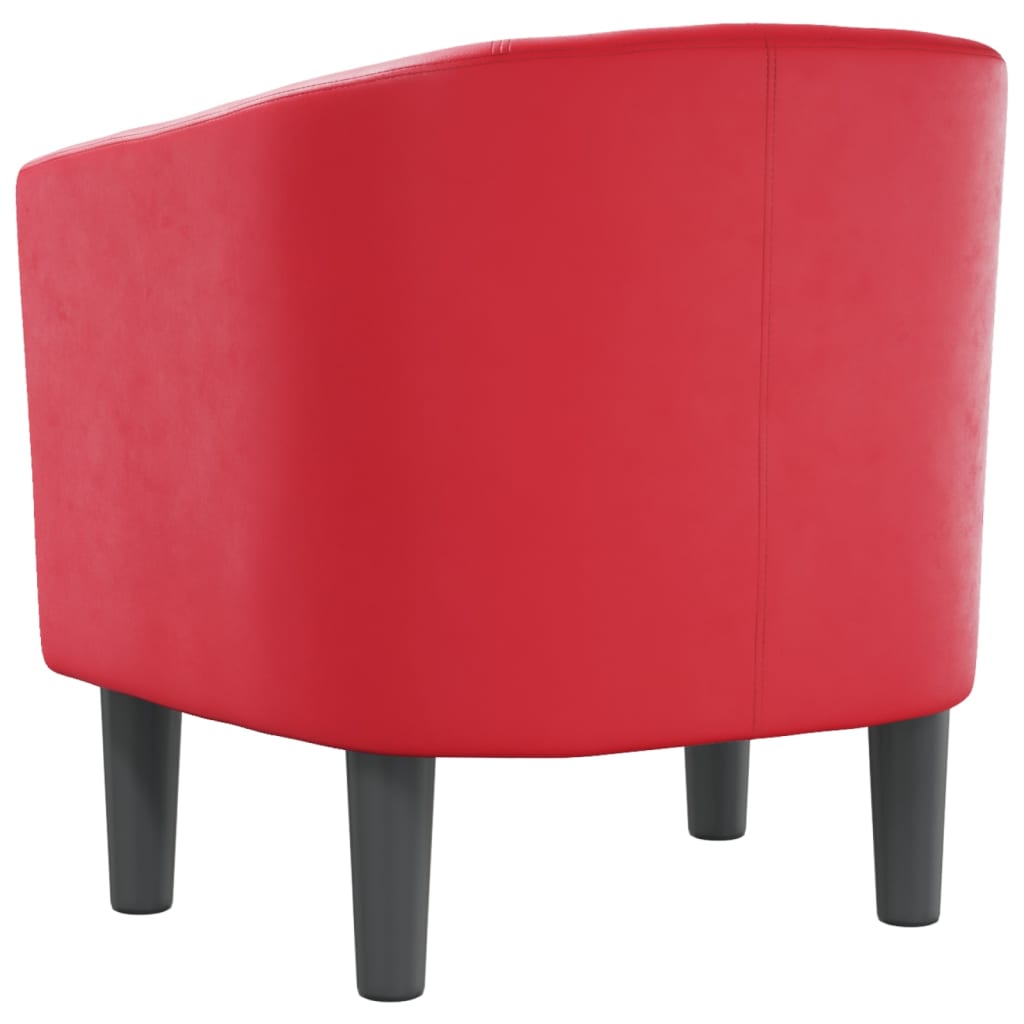 Poltrona couro artificial vermelho — foto 4