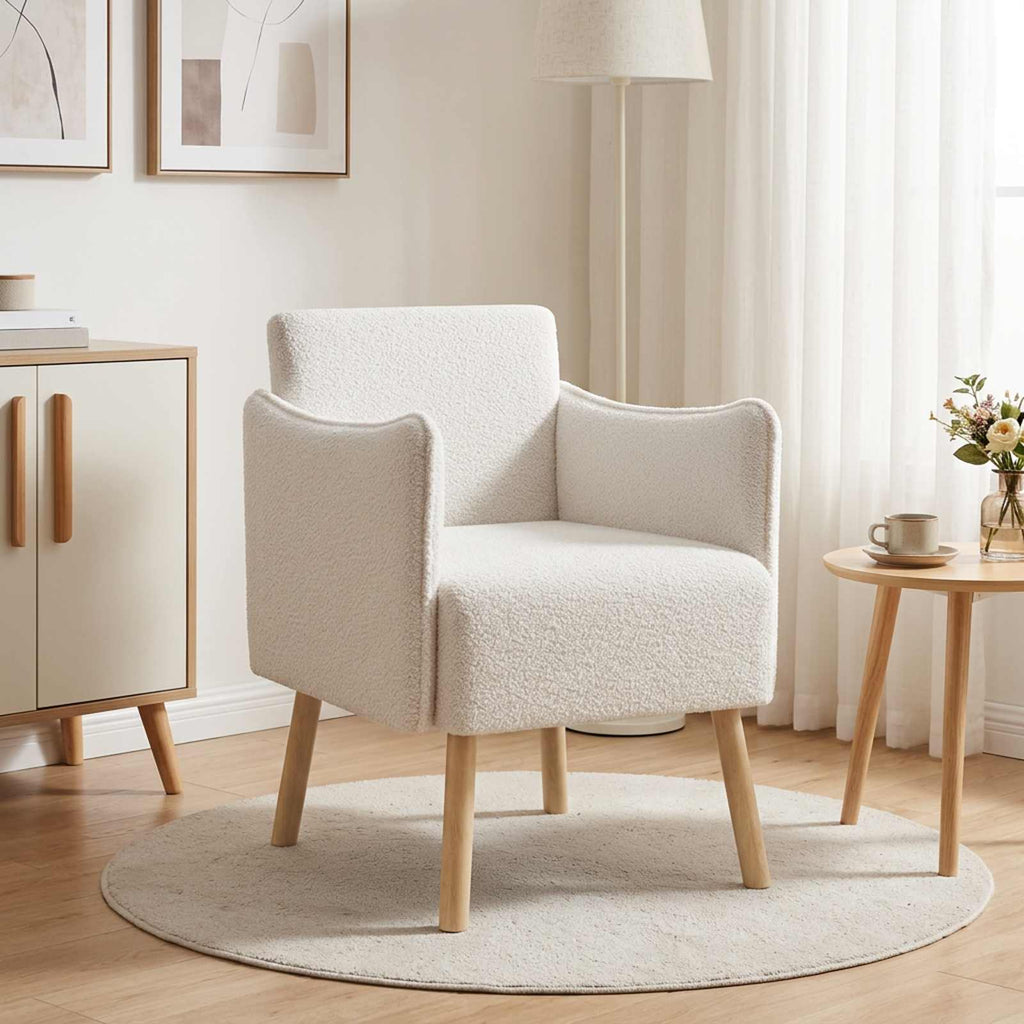 Poltrona Creme Bouclé — foto 1