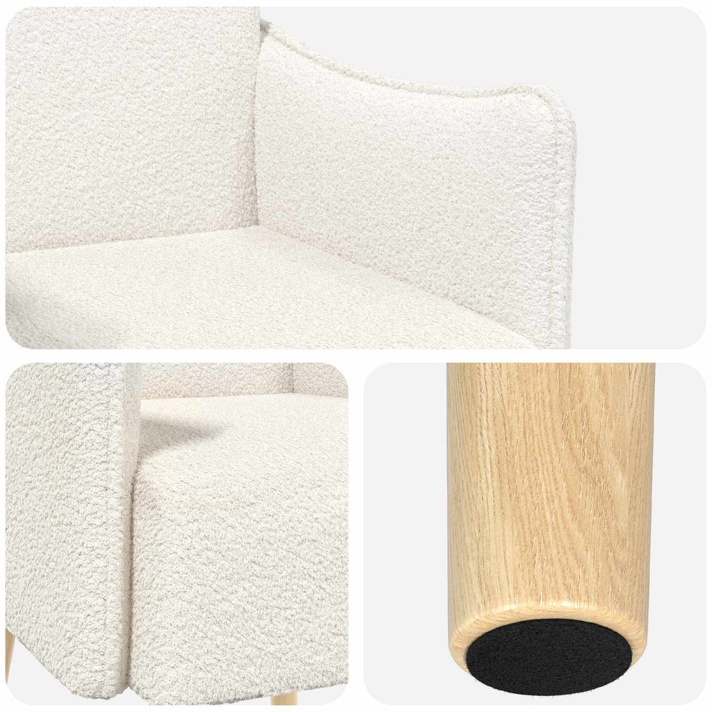 Poltrona Creme Bouclé — foto 6