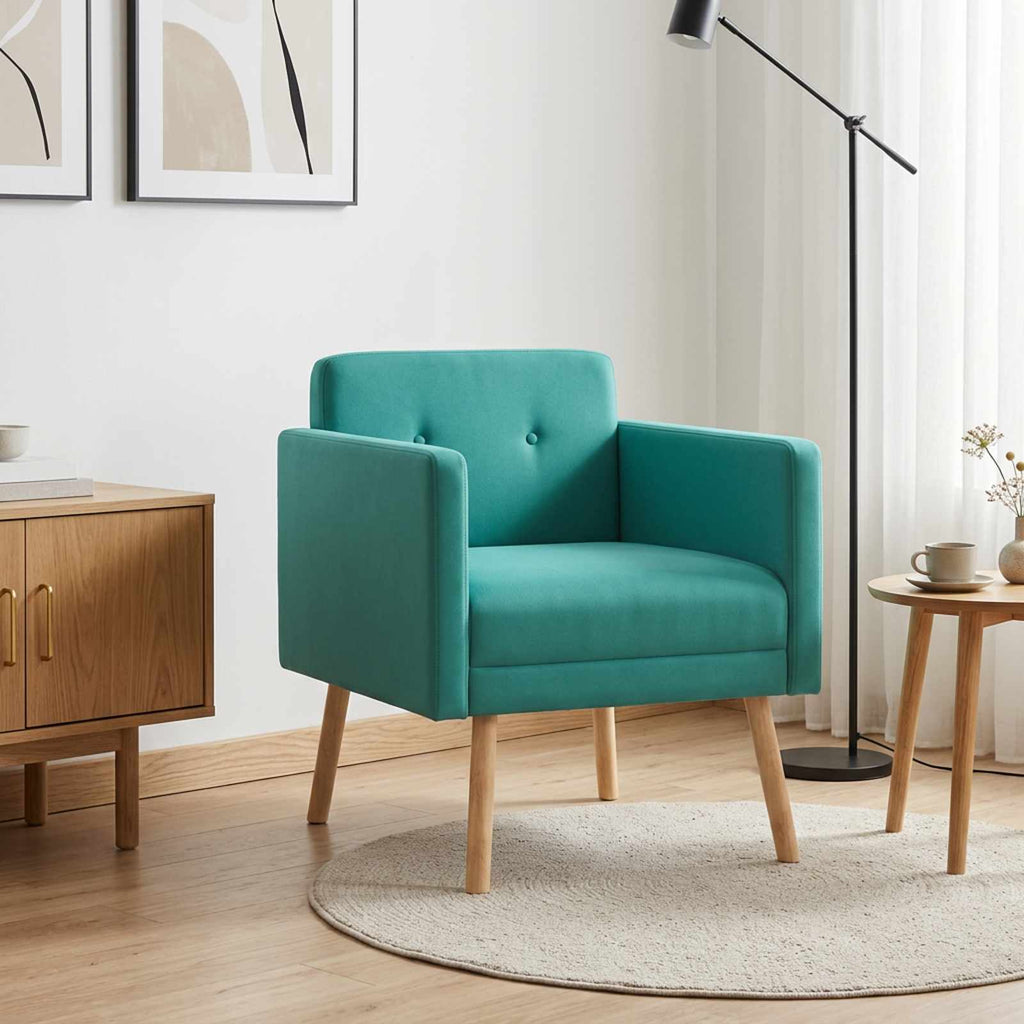 Poltrona Turquesa Veludo — foto 1