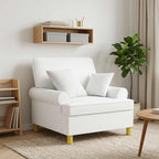 Poltrona XL com almofadas Branco Tecido — foto 1