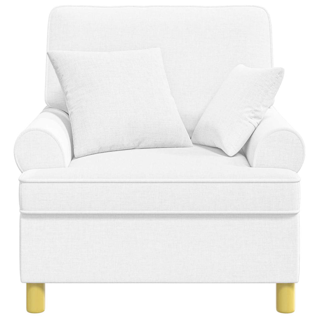 Poltrona XL com almofadas Branco Tecido — foto 3