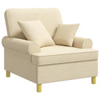 Poltrona XL com almofadas Creme Tecido — foto 2