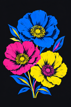 Flores néon · Pop · Quadro pop — pop-flores-neon-pop_ver